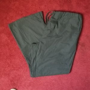 Black flare scrub pants.